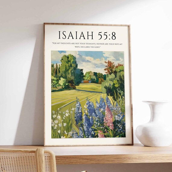 Bible Verse Poster Bible Art Monet Poster Christian Gift Christian Decor Christian Poster Floral Print Botanical Wall Art Floral Art