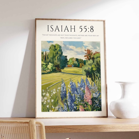 Isaiah 55:8 Bible Verse Lupin Garden Impressionist Art Print