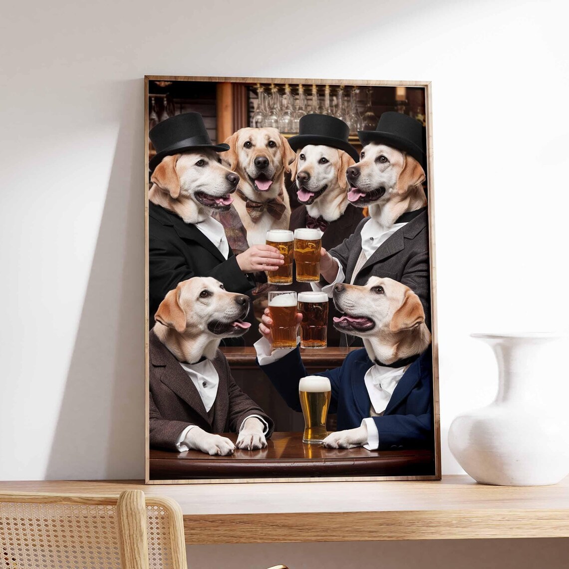 Funny Dog Poster Dog Print Surreal Poster Photographic Art Funny Print Surrealist Art Animal Print Retro Decor Animal Gift