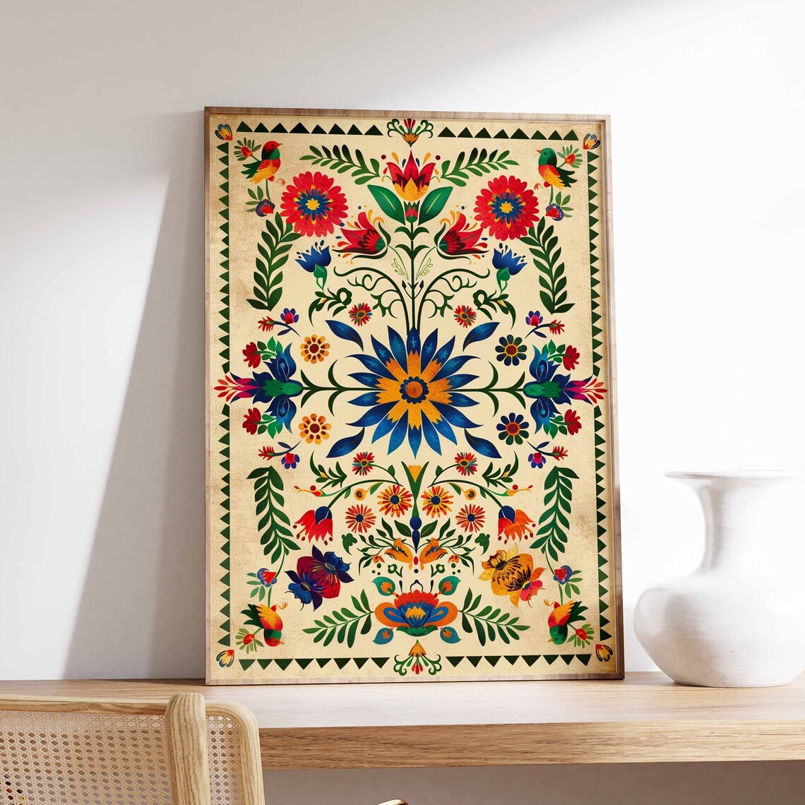 Vintage Mexican Floral Print, Latin Decor Art Print