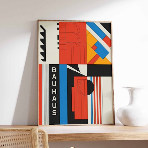 Bauhaus Poster Retro Bauhaus Print Modernist Wall Art Geometric Print Abstract Decor Mid Century Poster Modernist Art Minimalist Art