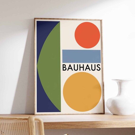 Bauhaus Poster Retro Bauhaus Print Modernist Wall Art Geometric Print Abstract Decor Mid Century Poster Modernist Art Minimalist Art