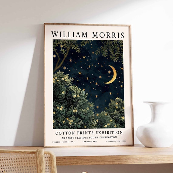 William Morris Print William Morris Poster Moon Poster Botanical Print Kew Gardens Poster Jungle Art Animal Print Floral Art