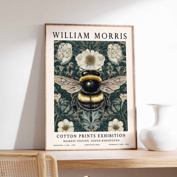 William Morris Print Bumble Bee Poster William Morris Poster Botanical Print Kew Gardens Poster Jungle Art Animal Print Floral Art