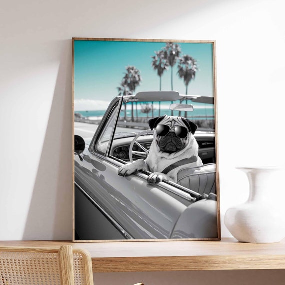 Funny Dog Poster Dog Print Surreal Poster Photographic Art Funny Print Surrealist Art Animal Print Retro Decor Animal Gift