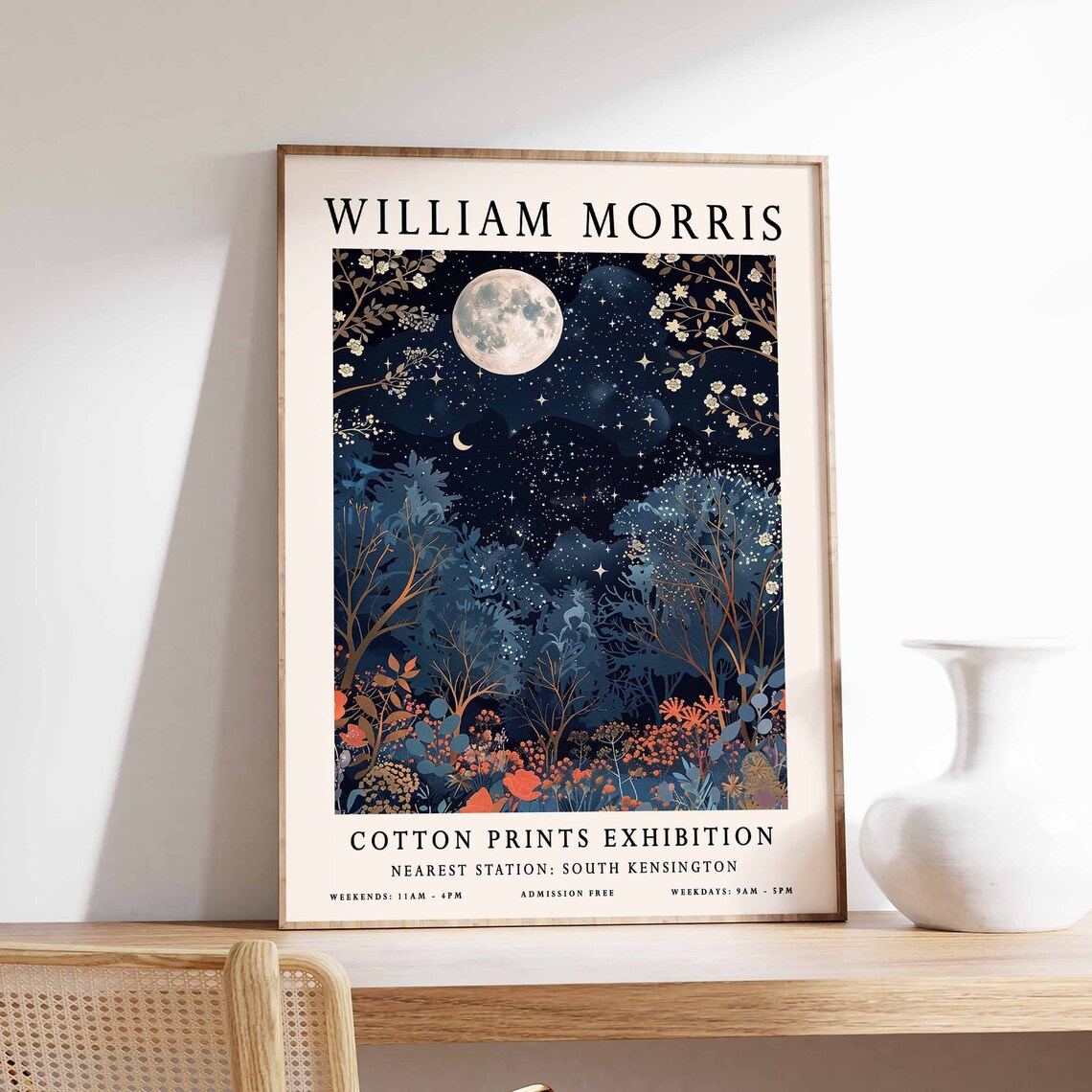 William Morris Moon Botanical Poster, Kew Gardens