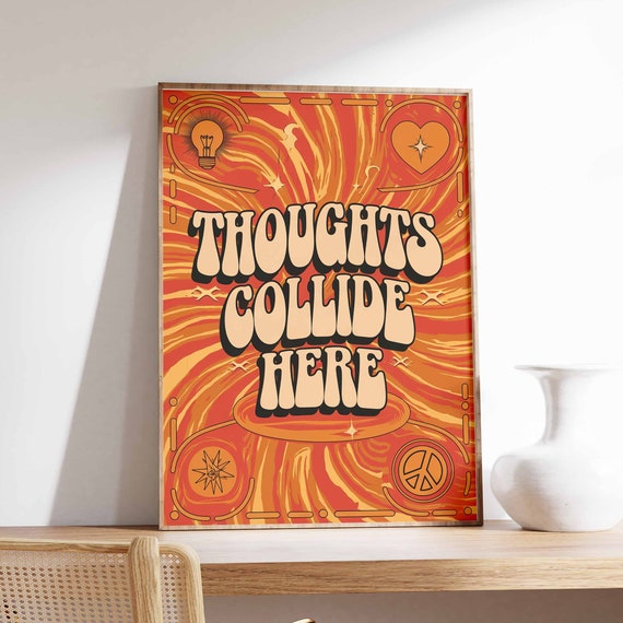 Affirmation Poster 70s Poster Retro Wall Art Boho Wall Art Hippie Print Spiritual Poster Vintage Poster Psychedelic Decor Groovy Art