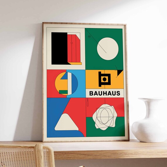 Bauhaus Poster Retro Bauhaus Print Modernist Wall Art Geometric Print Abstract Decor Mid Century Poster Modernist Art Minimalist Art