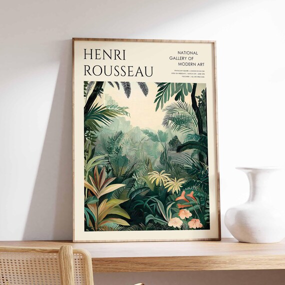 Henri Rousseau Vintage Poster Boho Print Tropical Decor Botanical Wall Art Floral Poster Animal Art Jungle Print Exotic Poster