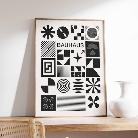 Bauhaus Poster Retro Bauhaus Print Modernist Wall Art Geometric Print Abstract Decor Mid Century Poster Modernist Art Minimalist Art