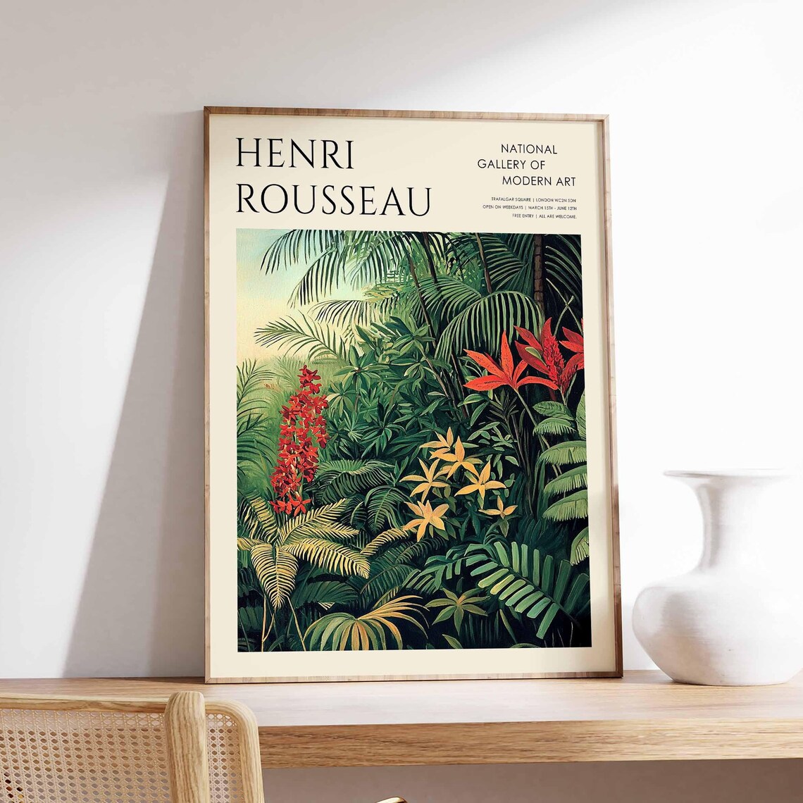 Henri Rousseau Red and Yellow Jungle Flowers National Gallery Poster