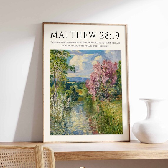Bible Verse Poster Bible Art Monet Poster Christian Gift Christian Decor Christian Poster Floral Print Botanical Wall Art Floral Art