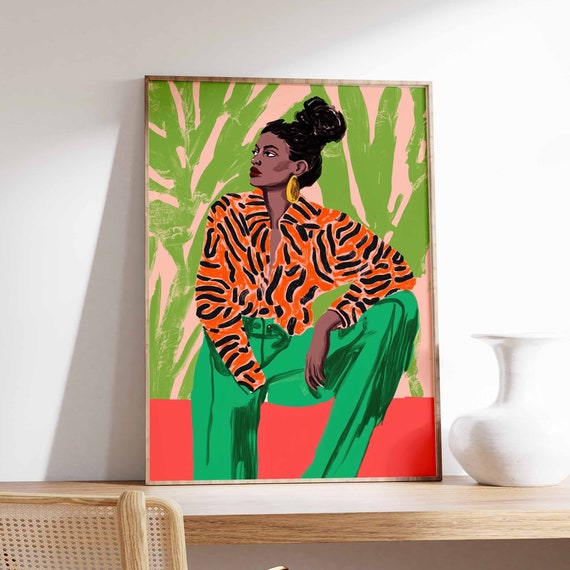 Retro Poster Woman Print 70s Poster Vintage Poster Psychedelic Art Trippy Art Boho Wall Art 70s Wall Print Trendy Poster