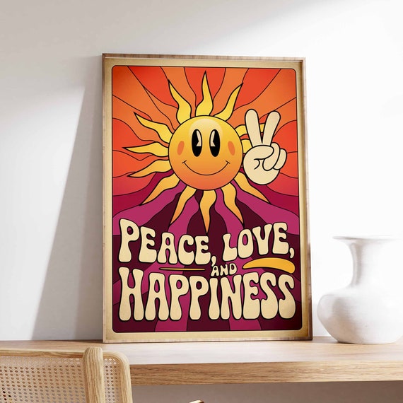 Affirmation Poster 70s Poster Retro Wall Art Boho Wall Art Hippie Print Spiritual Poster Vintage Poster Psychedelic Decor Groovy Art