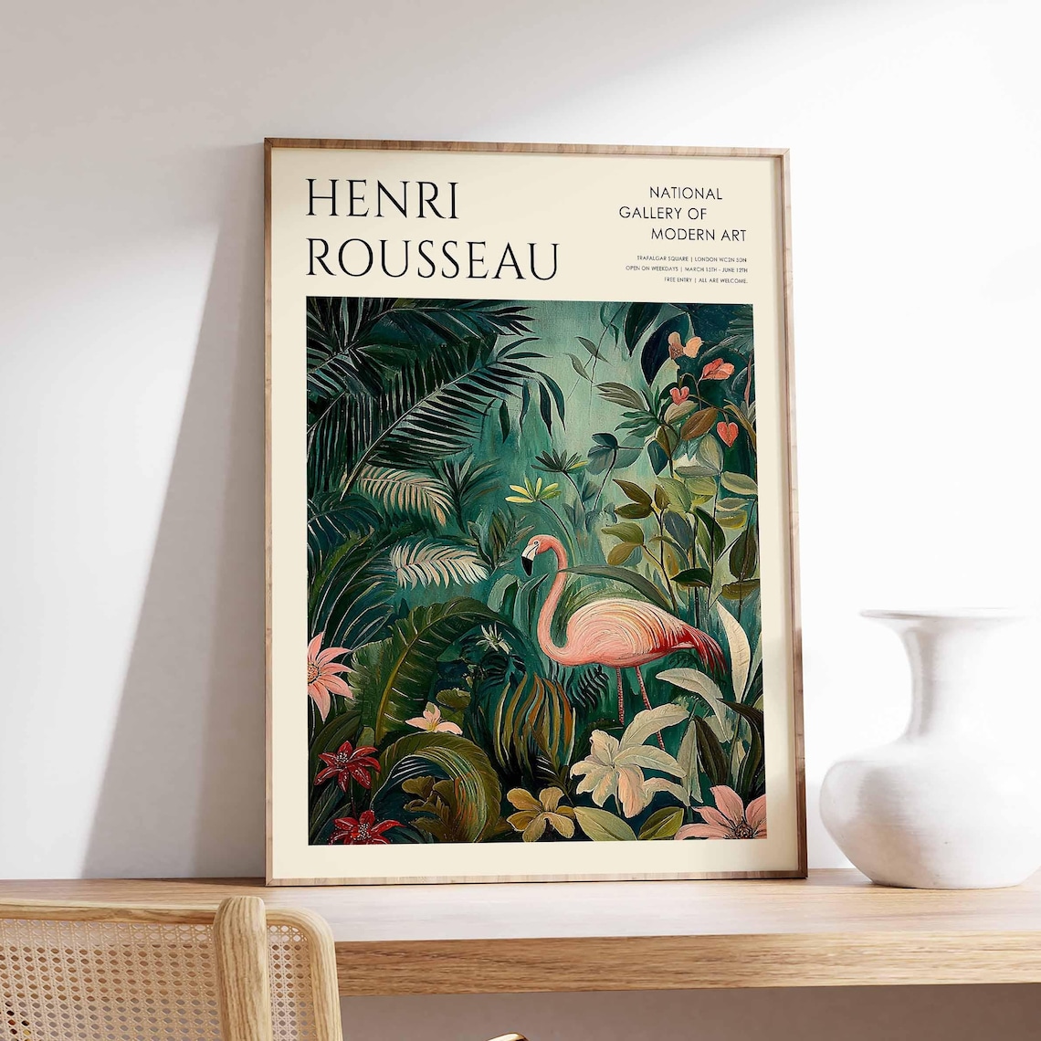 Henri Rousseau Flamingo Among Red Lilies Dark Jungle Exhibition Poster