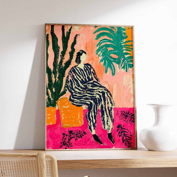 Retro Poster Woman Print 70s Poster Vintage Poster Psychedelic Art Trippy Art Boho Wall Art 70s Wall Print Trendy Poster