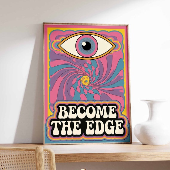 Affirmation Poster 70s Poster Retro Wall Art Boho Wall Art Hippie Print Spiritual Poster Vintage Poster Psychedelic Decor Groovy Art