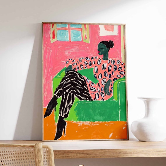 Retro Poster Woman Print 70s Poster Vintage Poster Psychedelic Art Trippy Art Boho Wall Art 70s Wall Print Trendy Poster