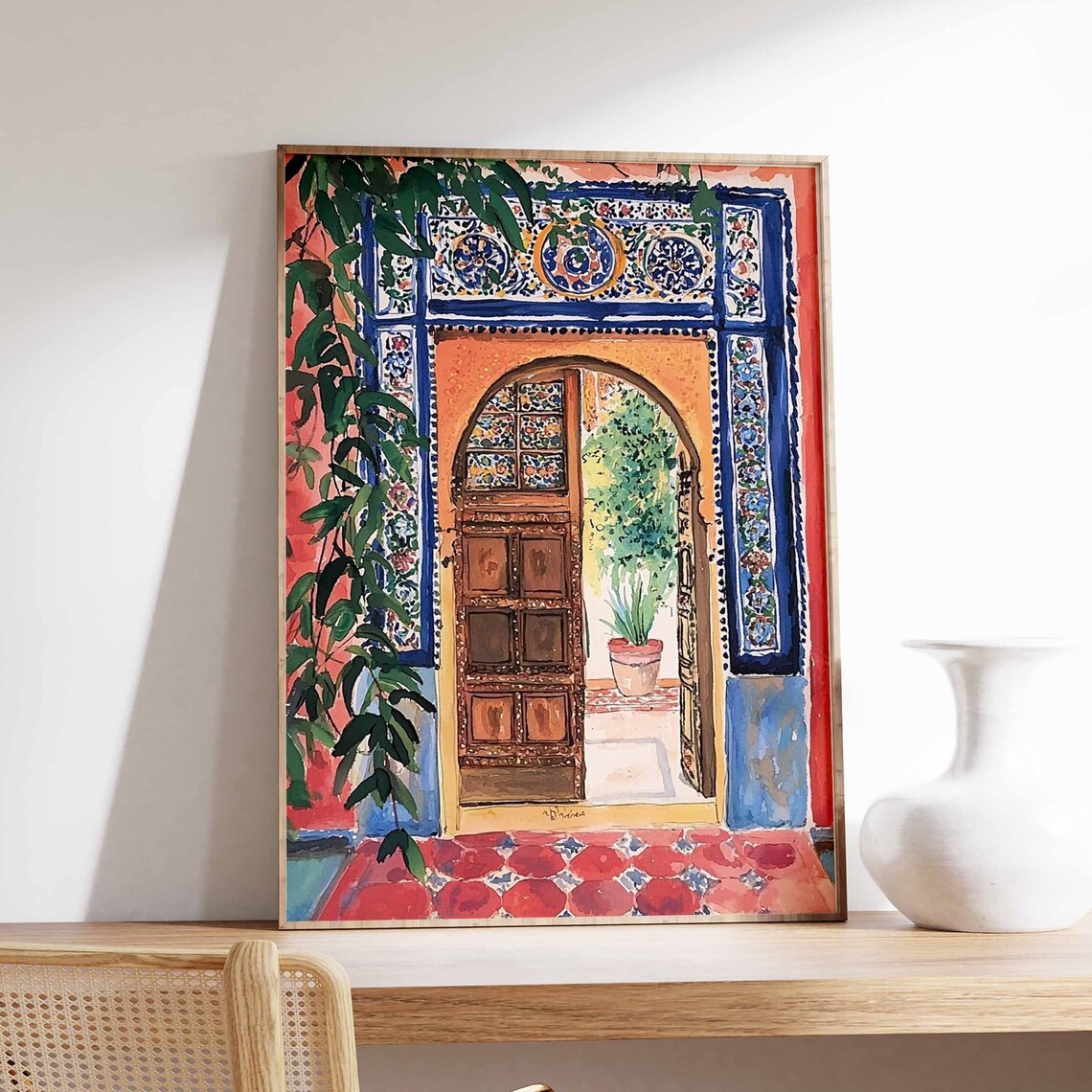 Islamic Botanical Print, Middle Eastern Decor Art