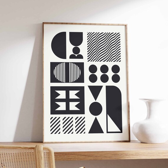 Bauhaus Poster Retro Bauhaus Print Modernist Wall Art Geometric Print Abstract Decor Mid Century Poster Modernist Art Minimalist Art