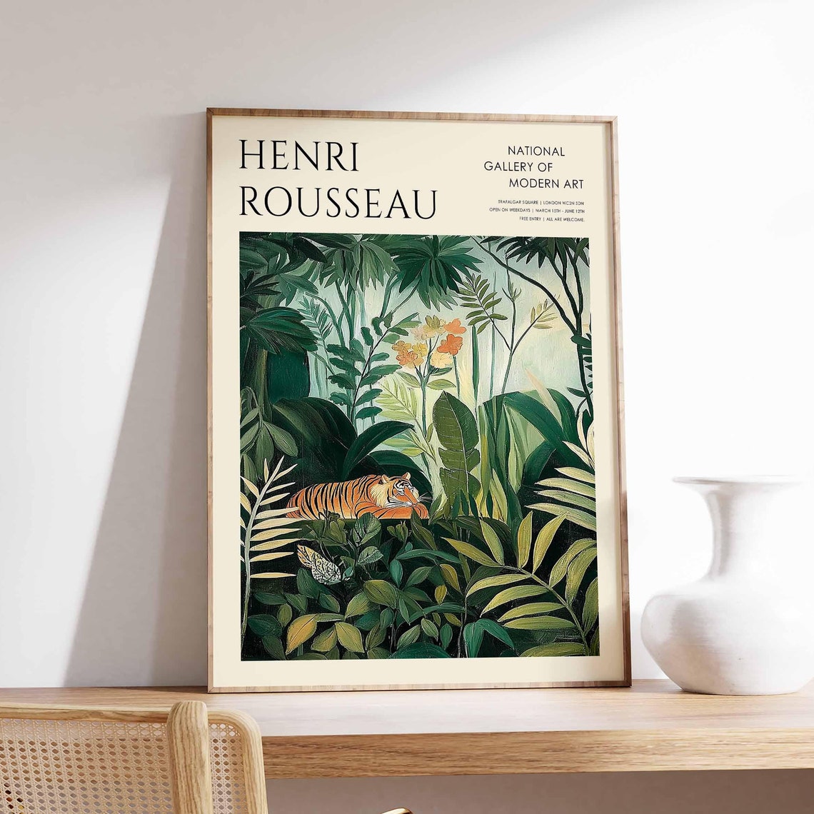 Henri Rousseau Resting Tiger in Dense Jungle National Gallery Poster