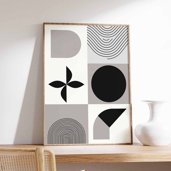 Bauhaus Poster Retro Bauhaus Print Modernist Wall Art Geometric Print Abstract Decor Mid Century Poster Modernist Art Minimalist Art