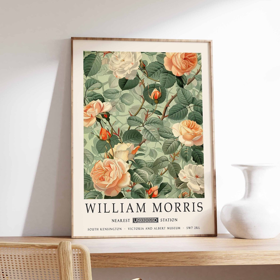 William Morris Floral Roses Victoria And Albert Museum Poster