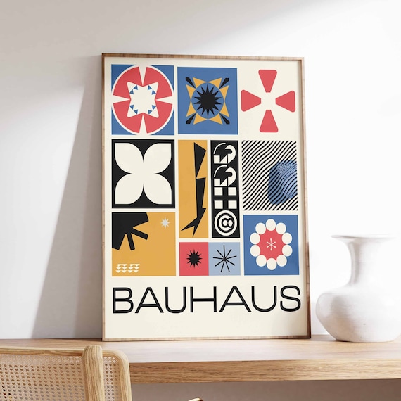 Bauhaus Poster Retro Bauhaus Print Modernist Wall Art Geometric Print Abstract Decor Mid Century Poster Modernist Art Minimalist Art