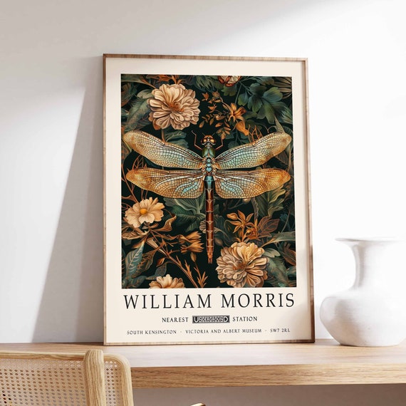 William Morris Print Dragonfly Poster William Morris Poster Botanical Print Kew Gardens Poster Jungle Art Animal Print Floral Art