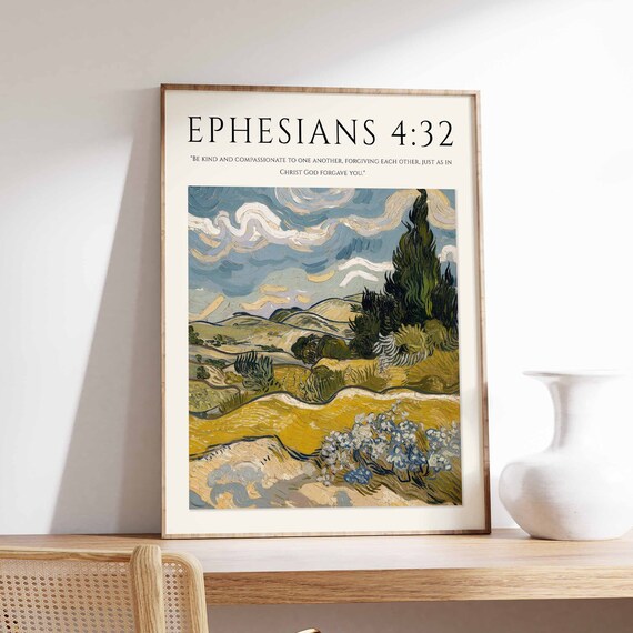 Bible Verse Poster Bible Art Monet Poster Christian Gift Christian Decor Christian Poster Floral Print Botanical Wall Art Floral Art
