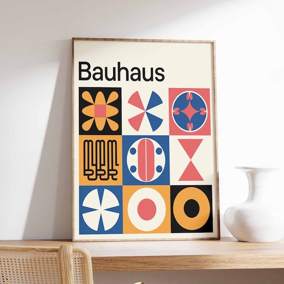 Bauhaus Poster Retro Bauhaus Print Modernist Wall Art Geometric Print Abstract Decor Mid Century Poster Modernist Art Minimalist Art