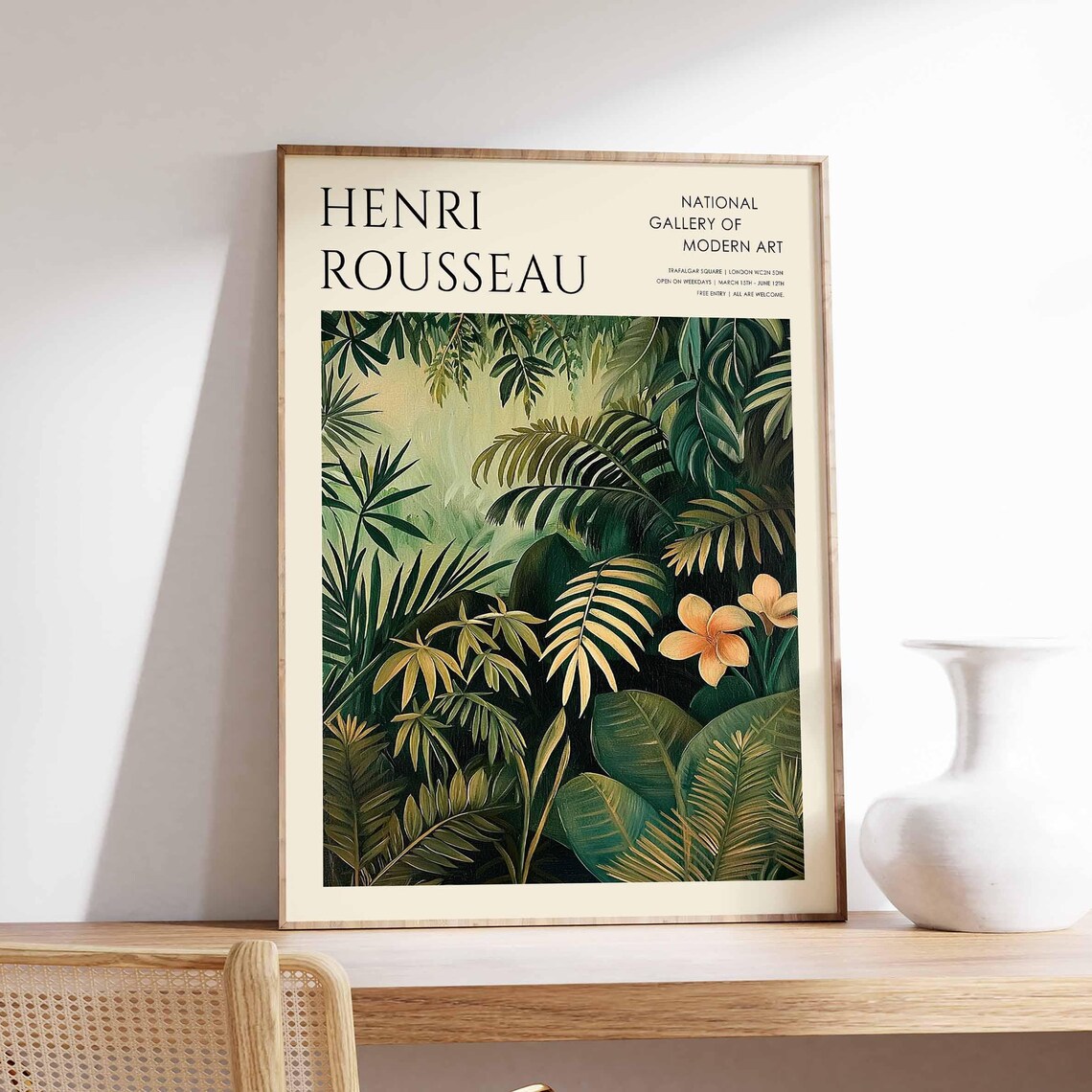 Henri Rousseau Yellow Plumeria Flowers Jungle National Gallery Poster