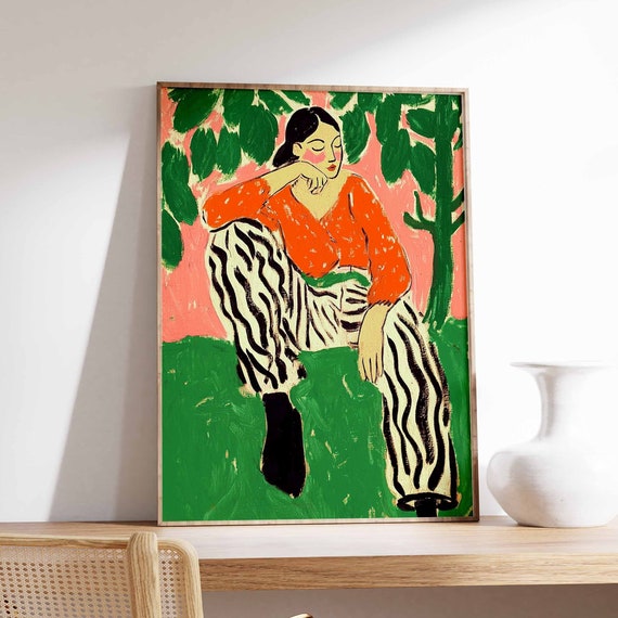 Retro Poster Woman Print 70s Poster Vintage Poster Psychedelic Art Trippy Art Boho Wall Art 70s Wall Print Trendy Poster