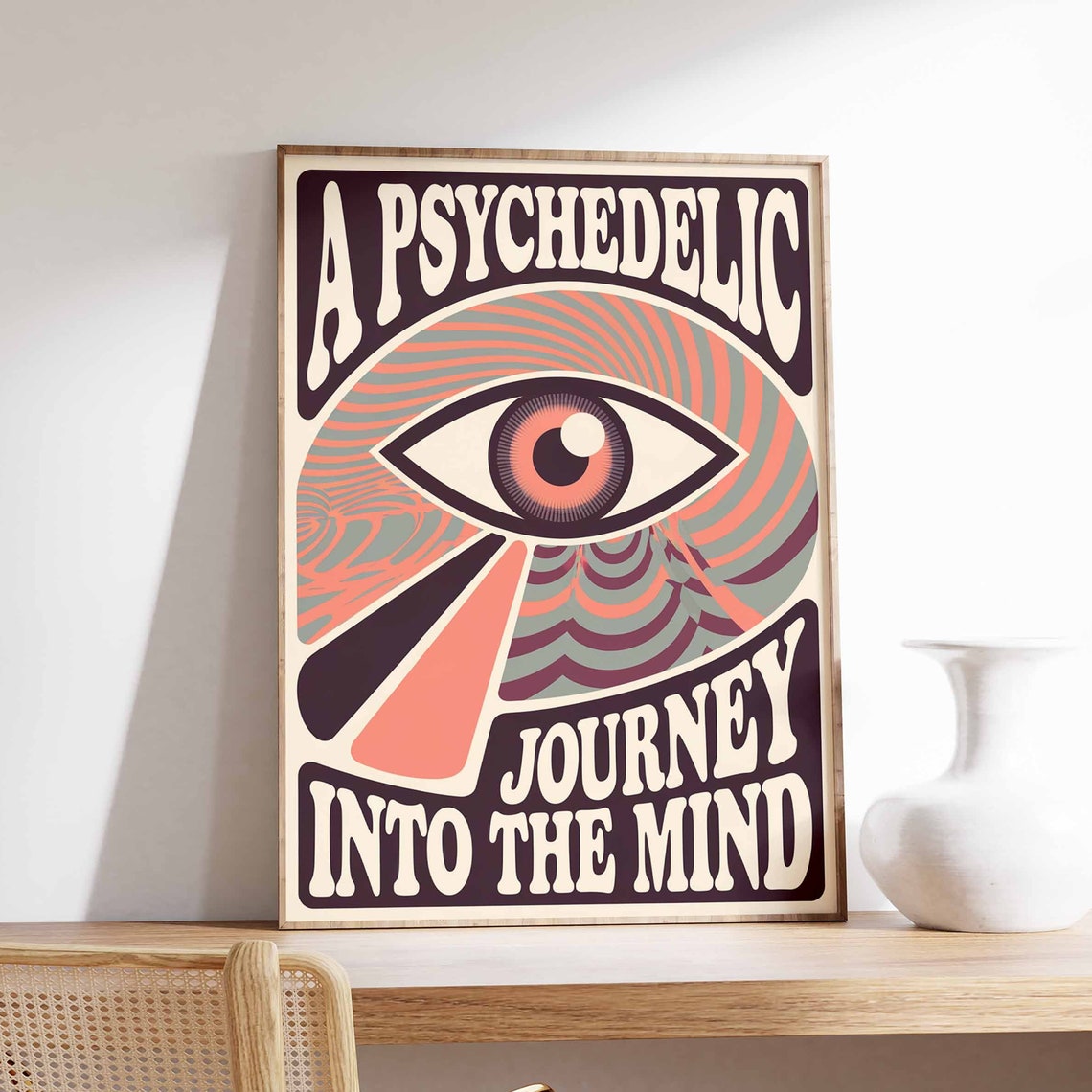 A Psychedelic Journey Into The Mind Eye Retro 70s Quote Poster