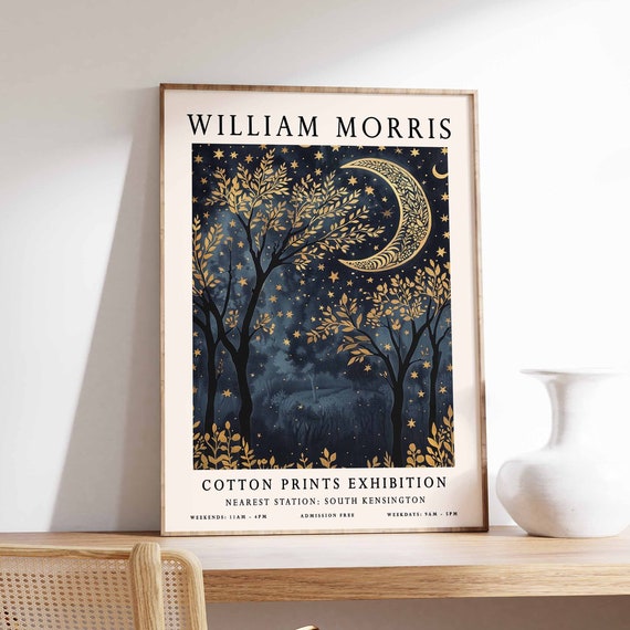 William Morris Print William Morris Poster Moon Print Botanical Print Kew Gardens Poster Jungle Art Animal Print Floral Art