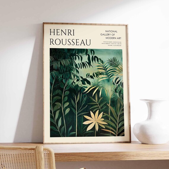 Henri Rousseau Vintage Poster Boho Print Tropical Decor Botanical Wall Art Floral Poster Animal Art Jungle Print Exotic Poster