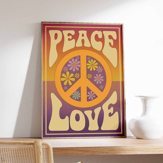 Affirmation Poster, 70s Retro Boho Spiritual Art Print
