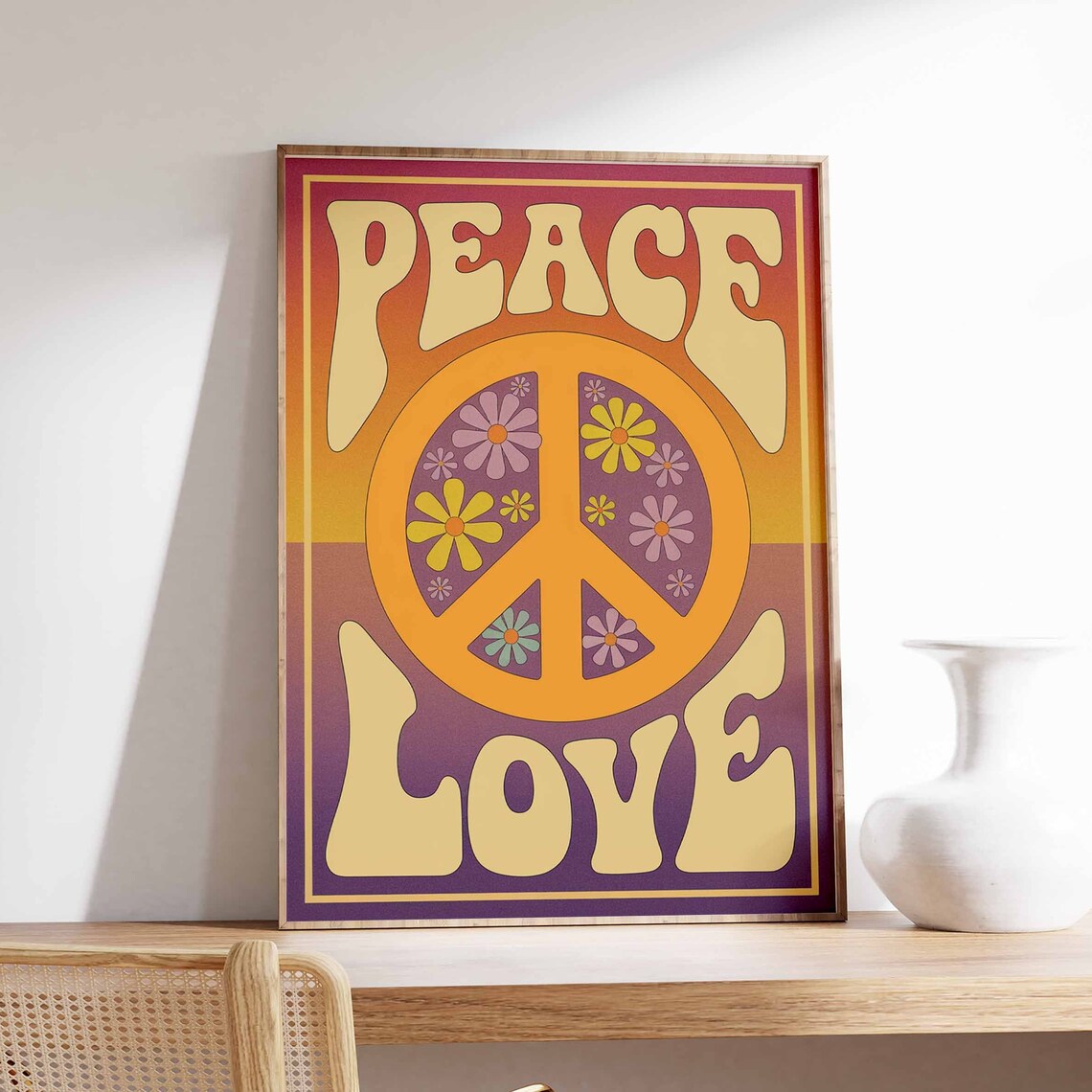 Affirmation Poster, 70s Retro Boho Spiritual Art Print