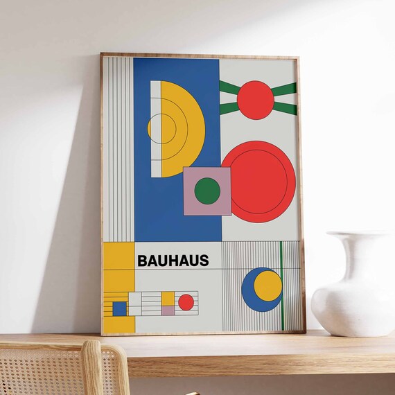 Bauhaus Poster Retro Bauhaus Print Modernist Wall Art Geometric Print Abstract Decor Mid Century Poster Modernist Art Minimalist Art