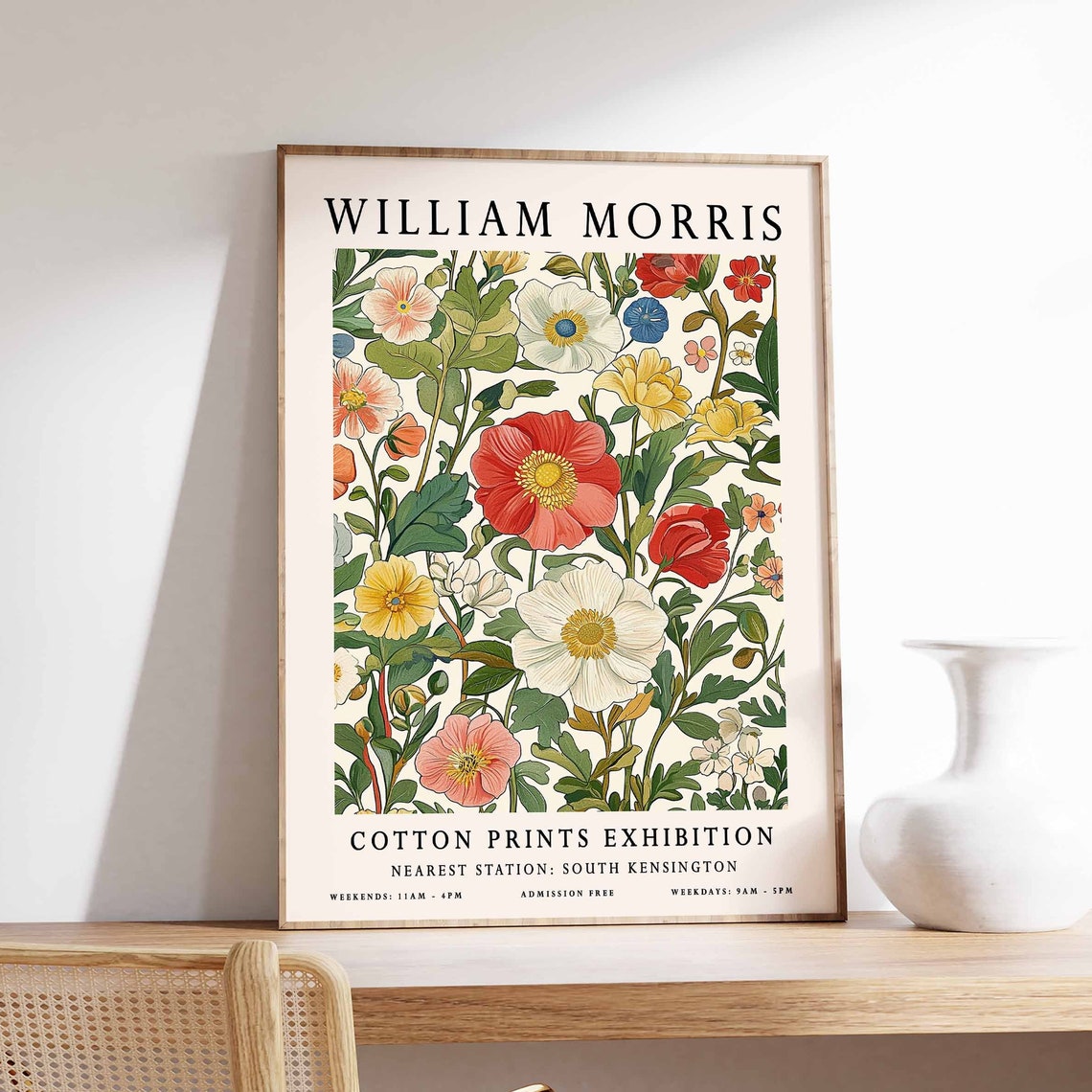 William Morris Colorful Wildflower Meadow Floral Pattern Poster