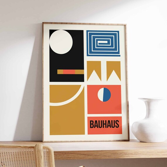 Bauhaus Poster Retro Bauhaus Print Modernist Wall Art Geometric Print Abstract Decor Mid Century Poster Modernist Art Minimalist Art