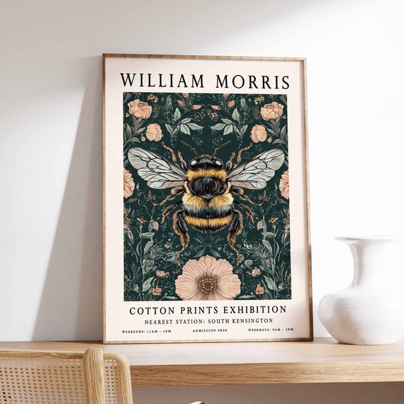 William Morris Print Bumble Bee Poster William Morris Poster Botanical Print Kew Gardens Poster Jungle Art Animal Print Floral Art