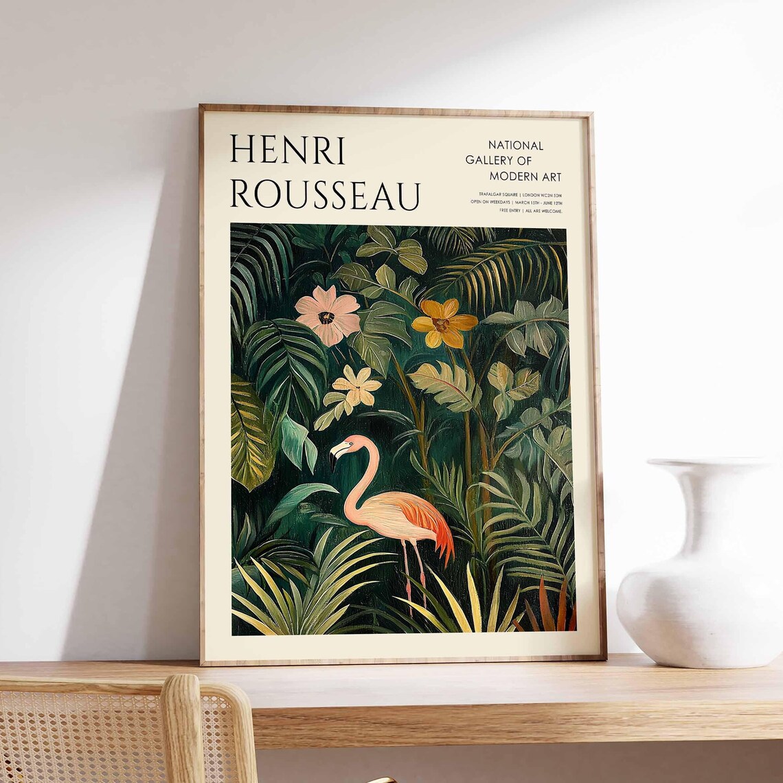 Henri Rousseau Flamingo in Tropical Jungle National Gallery Poster