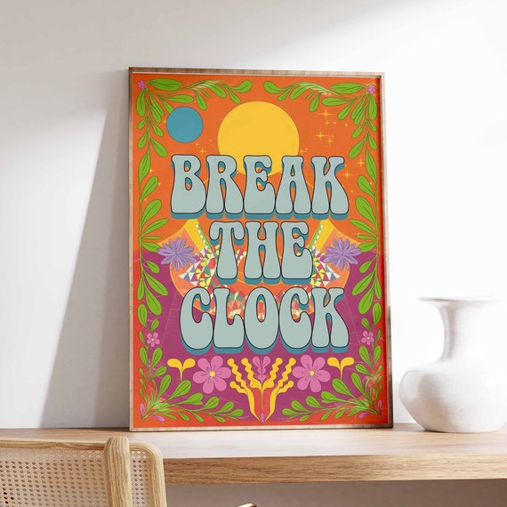 Affirmation Poster 70s Poster Retro Wall Art Boho Wall Art Hippie Print Spiritual Poster Vintage Poster Psychedelic Decor Groovy Art