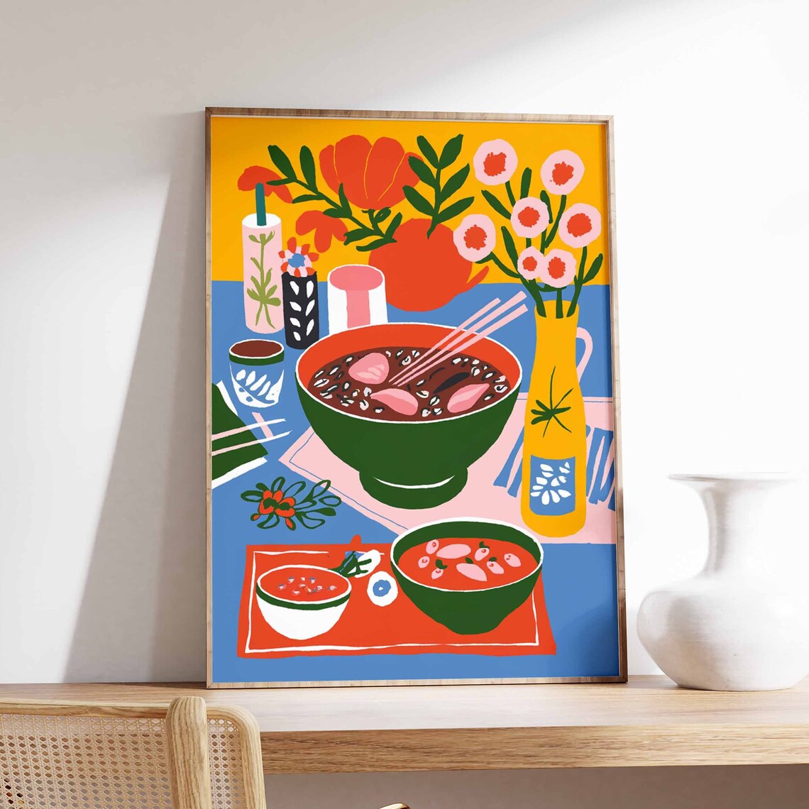 Vietnamese Pho Kitchen Art Print, Food Poster
