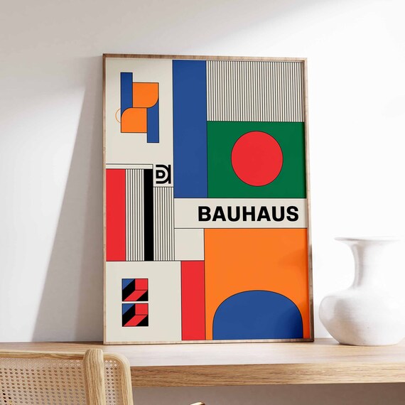 Bauhaus Poster Retro Bauhaus Print Modernist Wall Art Geometric Print Abstract Decor Mid Century Poster Modernist Art Minimalist Art