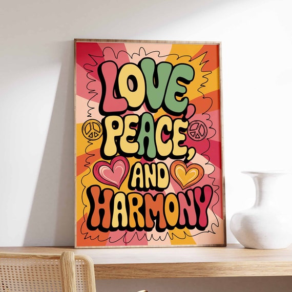 Affirmation Poster 70s Poster Retro Wall Art Boho Wall Art Hippie Print Spiritual Poster Vintage Poster Psychedelic Decor Groovy Art