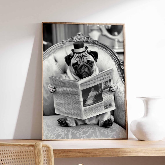 Funny Dog Poster Dog Print Surreal Poster Photographic Art Funny Print Surrealist Art Animal Print Retro Decor Animal Gift