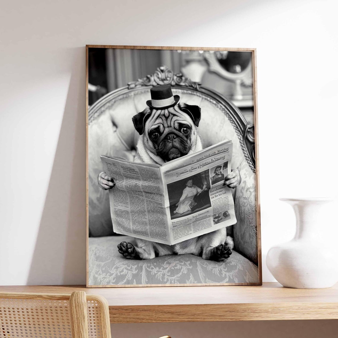 Funny Dog Poster Dog Print Surreal Poster Photographic Art Funny Print Surrealist Art Animal Print Retro Decor Animal Gift