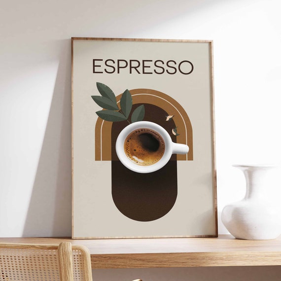 Espresso Poster Coffee Print Kitchen Decor Cafe Poster Retro Drinks Art Vintage Food Print Coffee Shop Decor